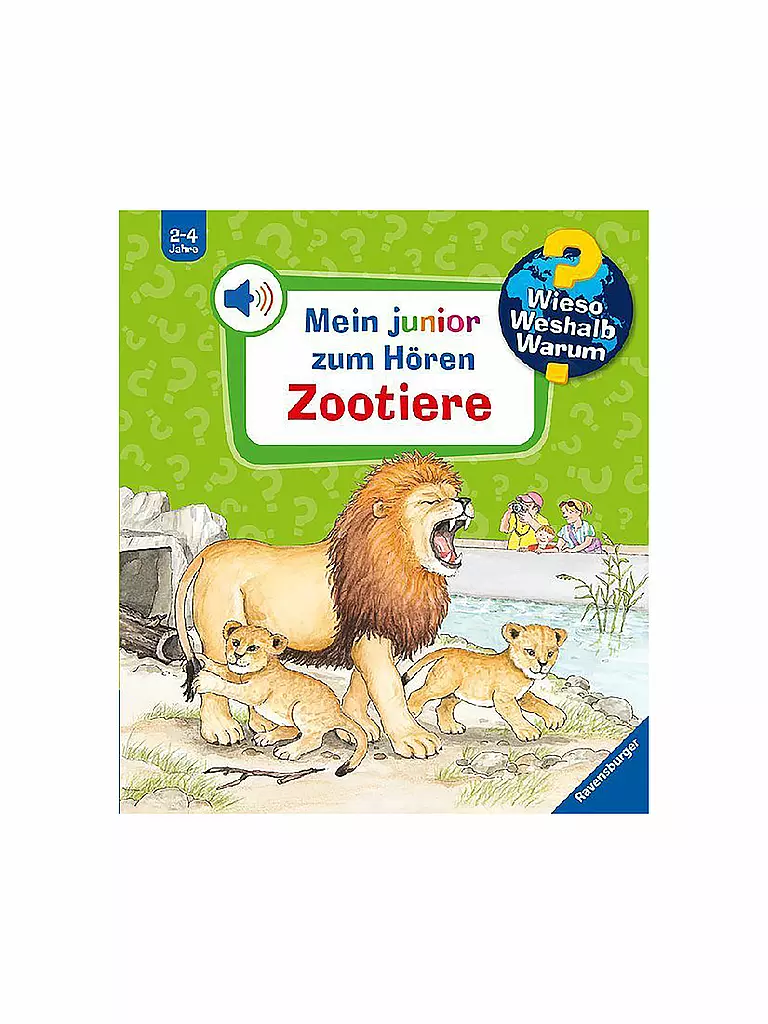 RAVENSBURGER | Livre - Wieso Weshalb Warum Junior - Animaux du zoo avec effets sonores | Aucune couleur