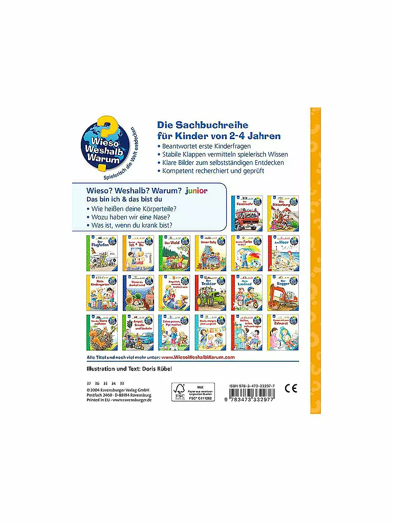 RAVENSBURGER | Livre - Wieso Weshalb Warum Junior - C'est moi et c'est toi, volume 5 | Aucune couleur