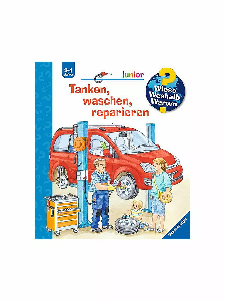 RAVENSBURGER | Livre - Wieso Weshalb Warum Junior - Faire le plein, laver, réparer | Aucune couleur