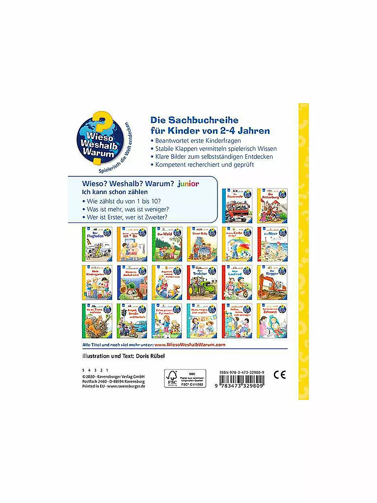 RAVENSBURGER | Livre - Wieso Weshalb Warum Junior - Je sais déjà compter | Aucune couleur