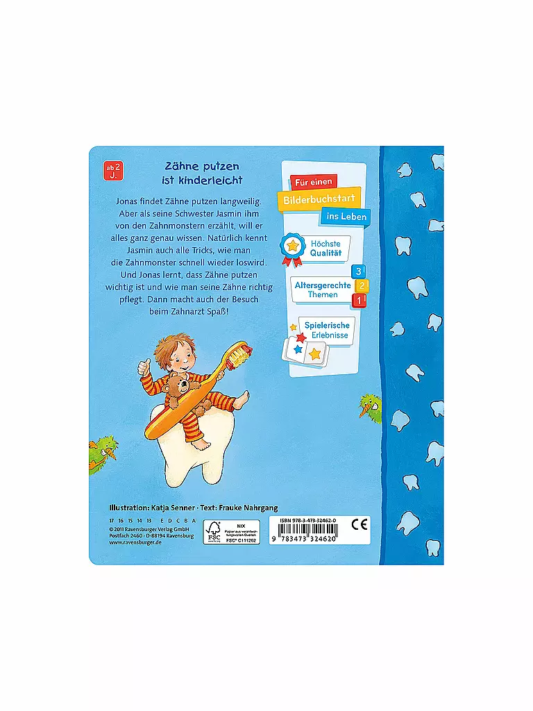 RAVENSBURGER | Mon premier livre de brossage de dents | Aucune couleur