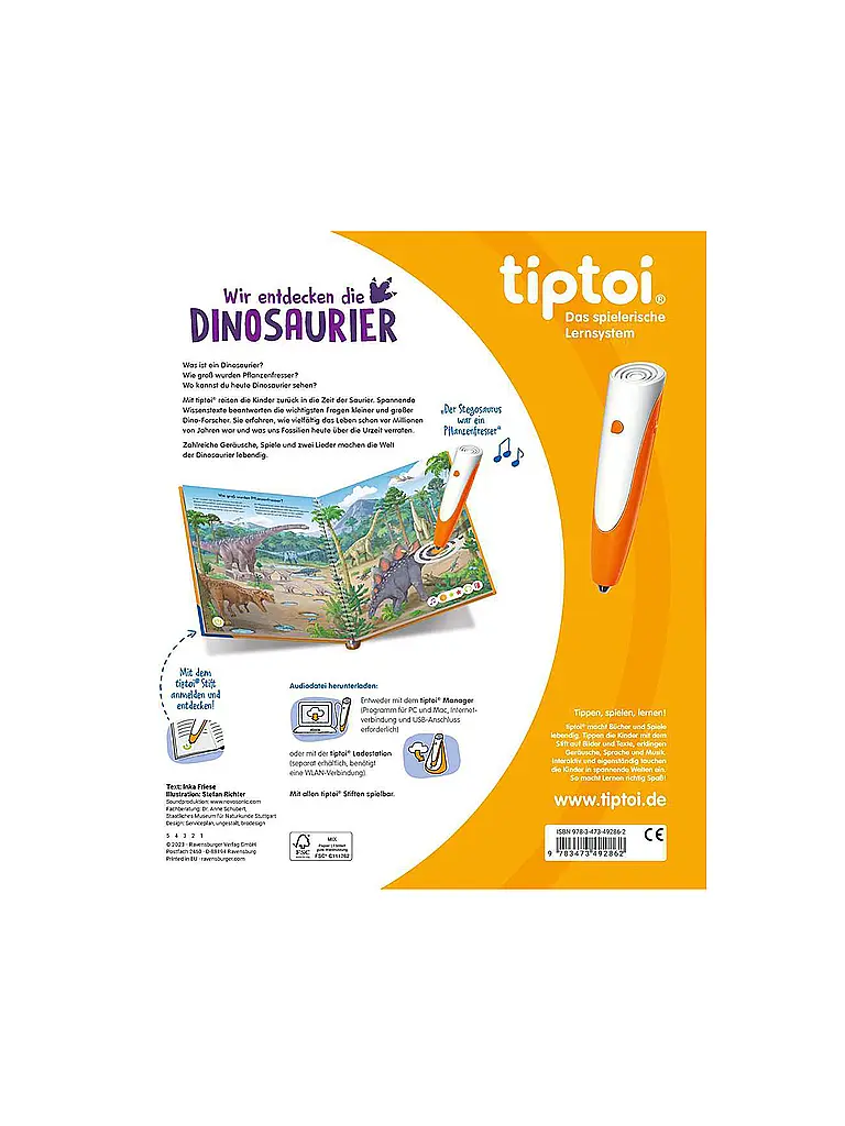 RAVENSBURGER | TIPTOI À la découverte des dinosaures | Multicolore