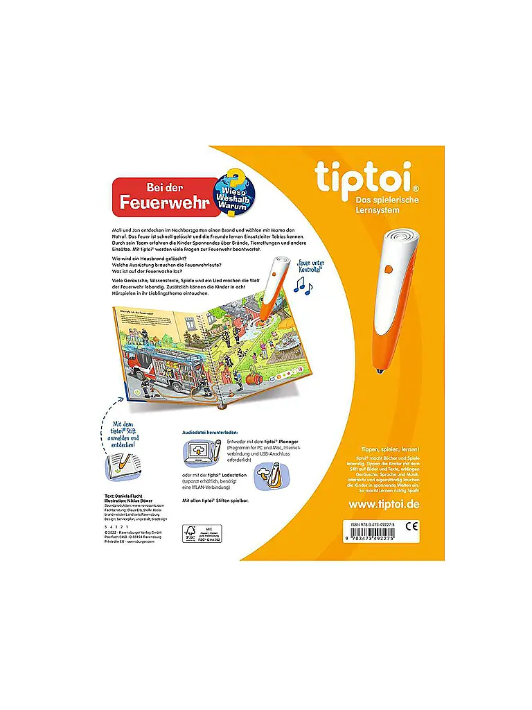 RAVENSBURGER | TIPTOI  Wieso Weshalb Warum - Chez les pompiers | Multicolore