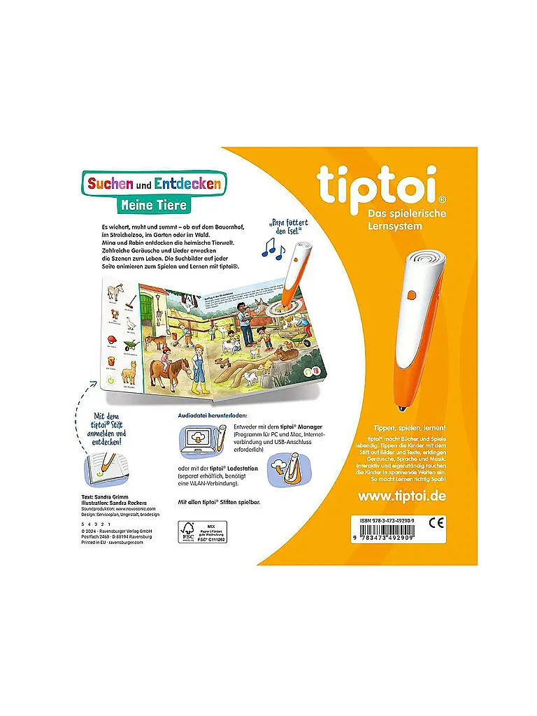 RAVENSBURGER | TIPTOI Chercher et Découvrir - Mes animaux | Multicolore