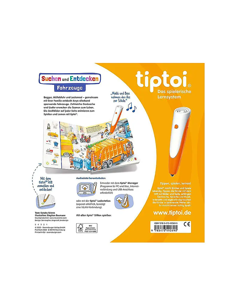 RAVENSBURGER | TIPTOI Chercher et Découvrir - Véhicules | Multicolore
