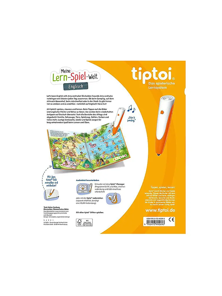 RAVENSBURGER | TIPTOI Mon univers d'apprentissage ludique - Anglais | Multicolore