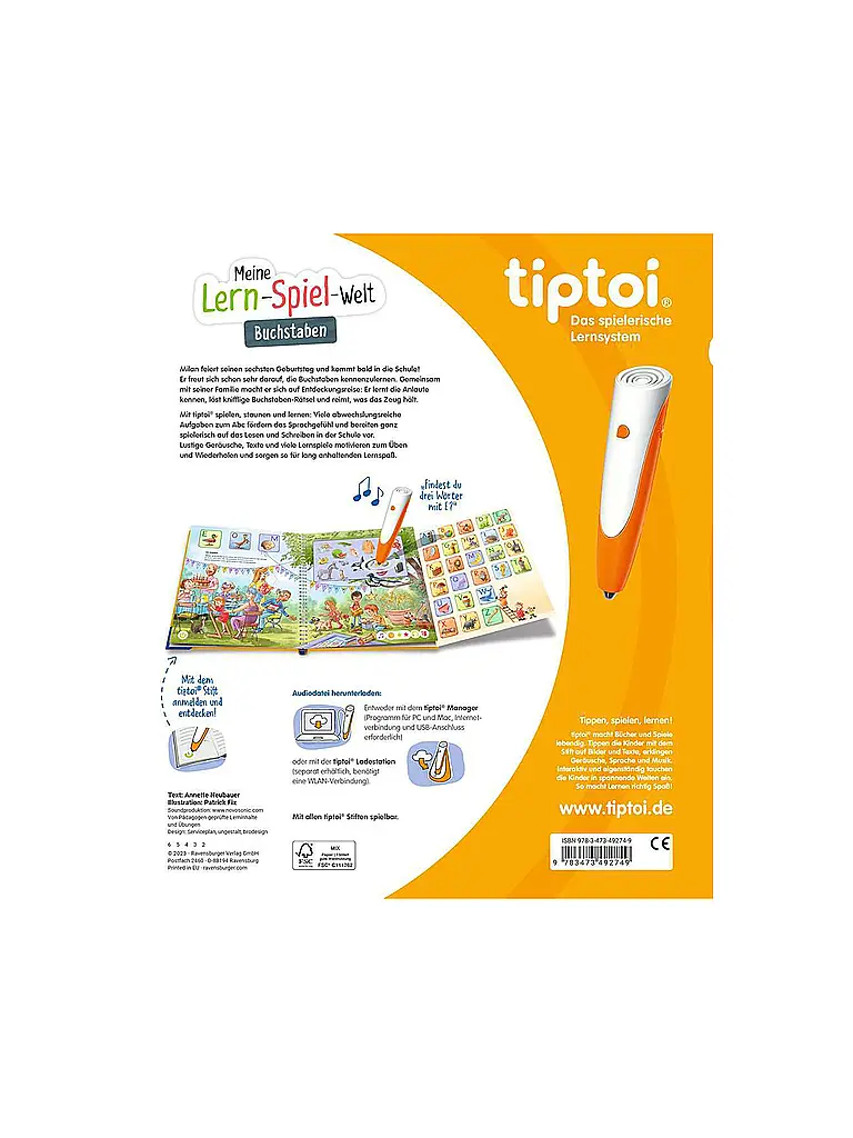 RAVENSBURGER | TIPTOI Mon univers de jeu éducatif - Lettres | Multicolore