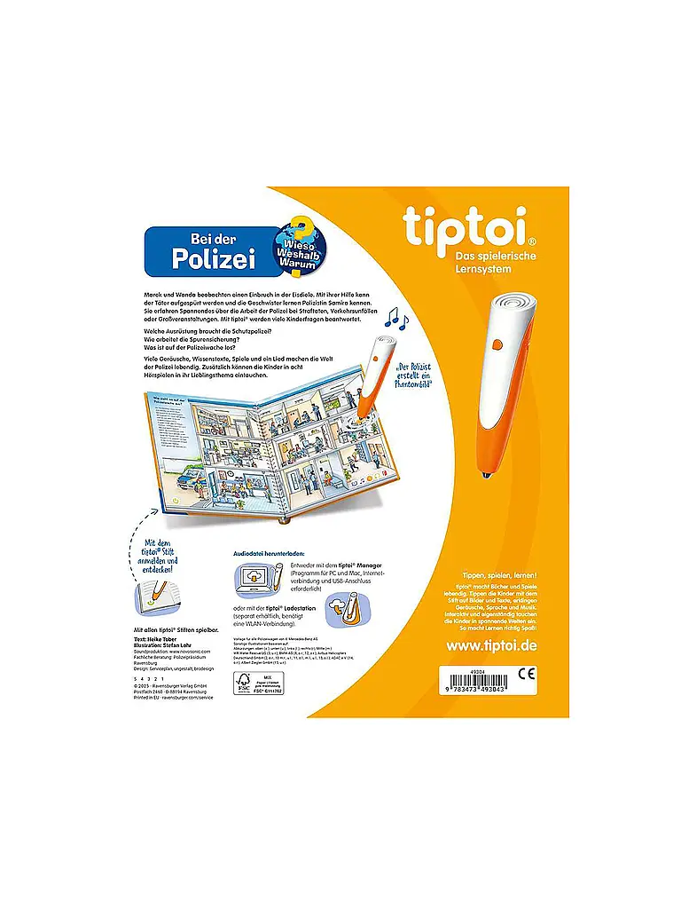 RAVENSBURGER | TIPTOI Wieso Weshalb Warum - Chez la police | Multicolore