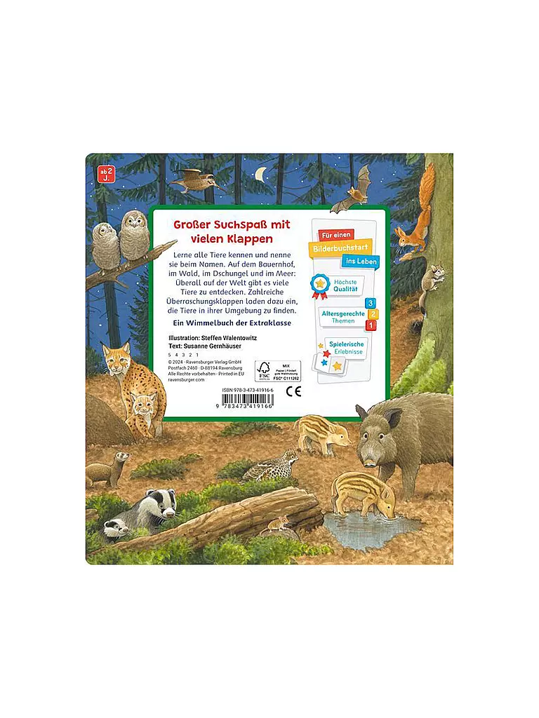 RAVENSBURGER | Wimmelbuch - Tiere und ihre Kinder  | Aucune couleur