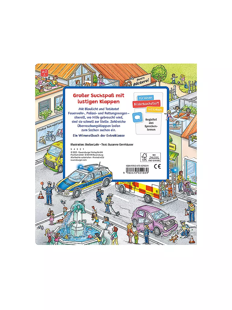 RAVENSBURGER | Wimmelbuch - Véhicules en intervention, Stefan Lohr | keine Farbe