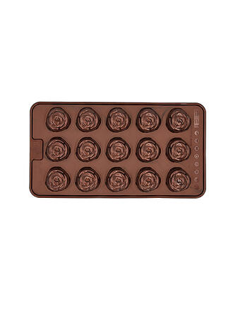 RBV BIRKMANN | Moule à chocolats ROSE CHOCOLATERIE 2 pièces Silicone Marron