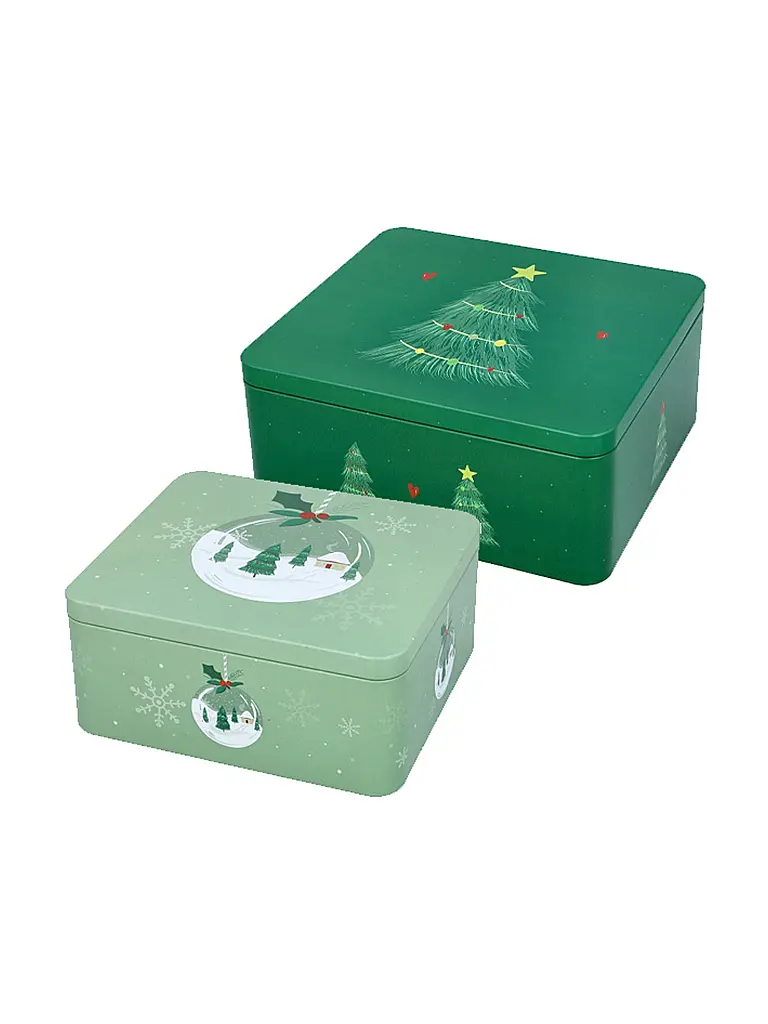 RBV BIRKMANN | Boîte à biscuits, lot de 2, grand, ARBRE DE NOËL, vert | Vert clair