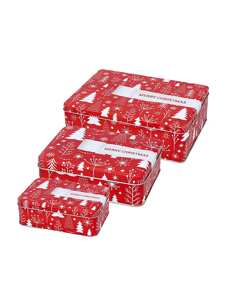 RBV BIRKMANN | Boîte à biscuits, lot de 3, GIFT WRAP Rouge | rot