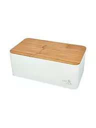 RBV BIRKMANN | Boîte à pain avec couvercle 33x18cm métal/bambou | Blanc