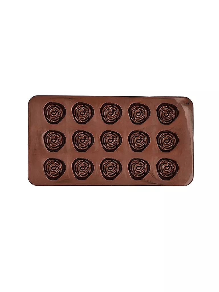RBV BIRKMANN | Moule à chocolats ROSE CHOCOLATERIE 2 pièces Silicone Marron | braun