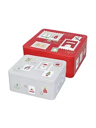 RBV BIRKMANN | Set de boîtes à biscuits 2 pièces grand DEAR SANTA Rouge/Gris | Rouge