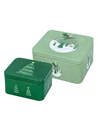 RBV BIRKMANN | Set de boîtes à biscuits 2 pièces petit ARBRE DE NOËL Vert | Vert clair