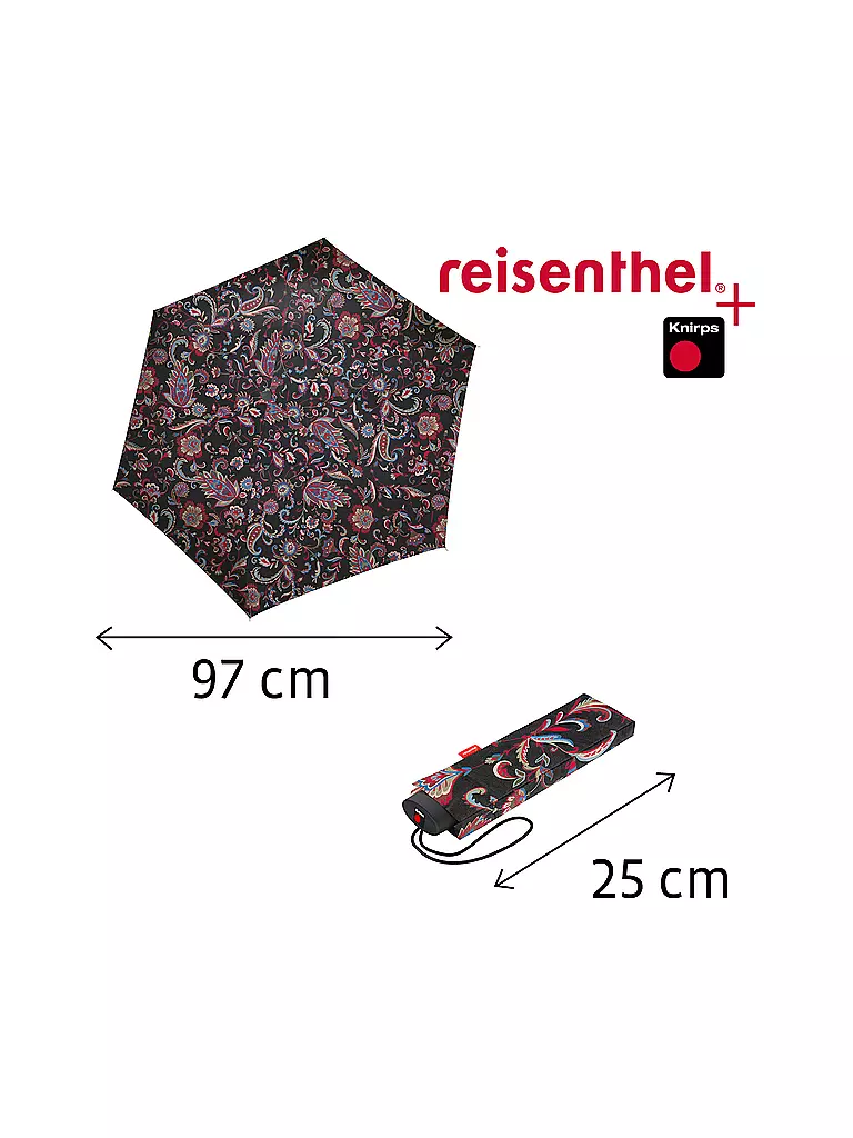 REISENTHEL | Parapluie de poche - Umbrella Pocket Mini 97cm Paisley Black | Multicolore