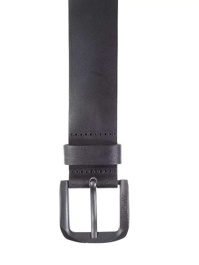 REPLAY Ceinture en cuir noir