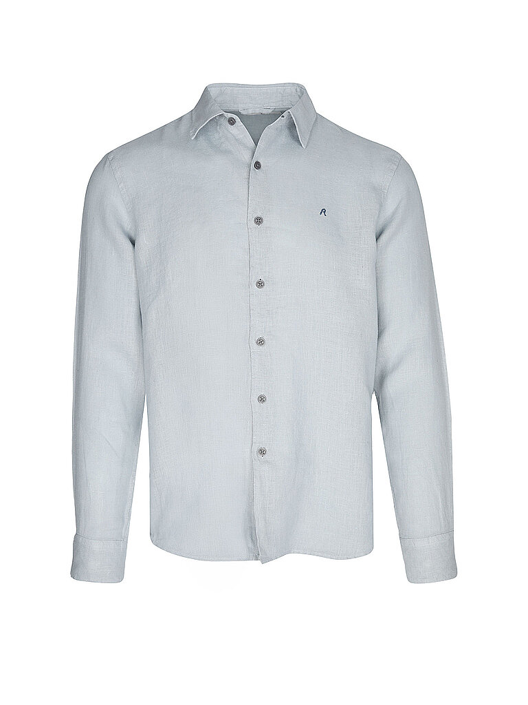 Chemise en lin bleu clair S