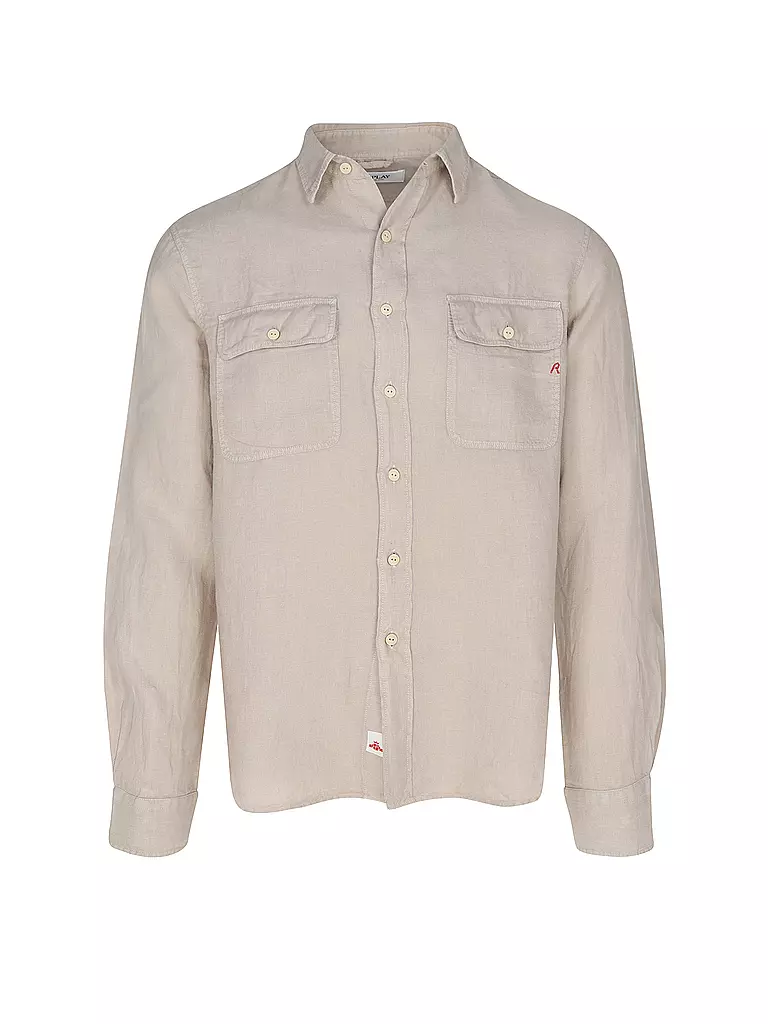 REPLAY | Leinenhemd Regular Fit  | Beige
