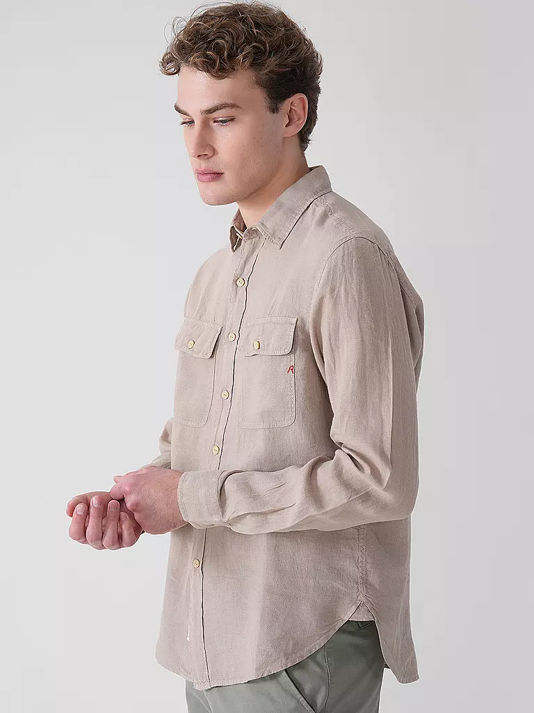 REPLAY | Leinenhemd Regular Fit  | Beige