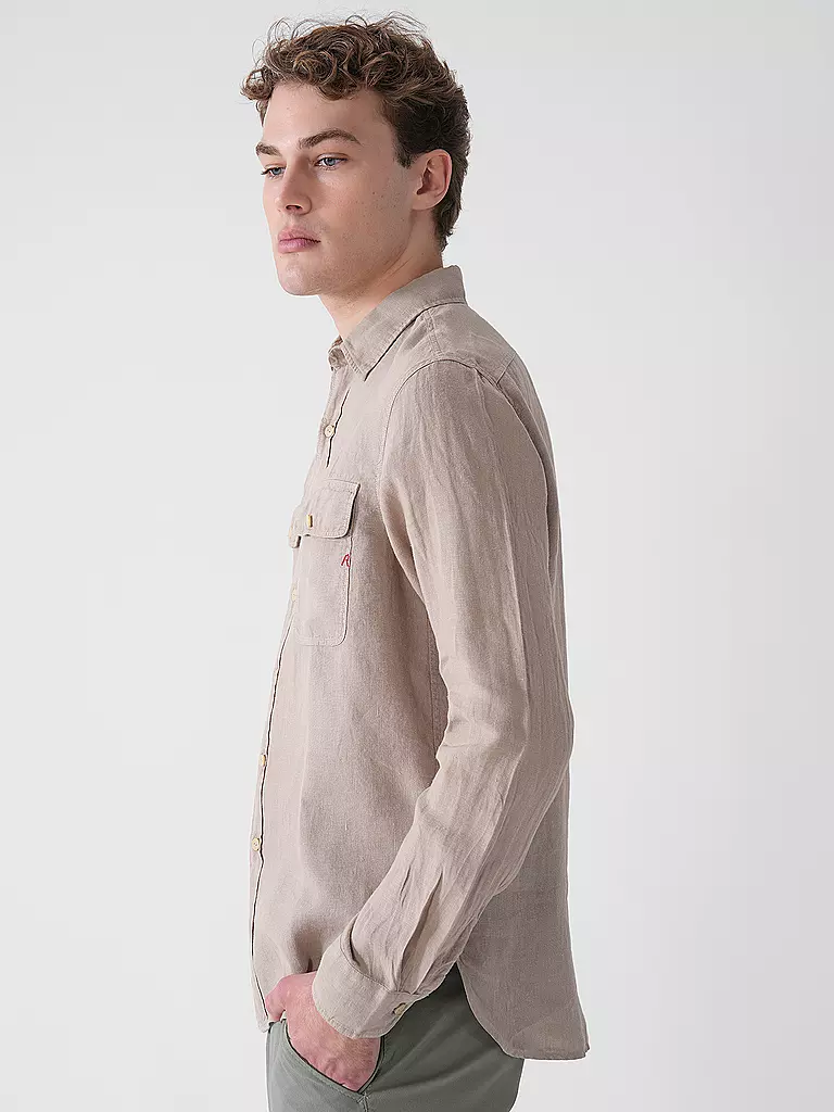 REPLAY | Leinenhemd Regular Fit  | Beige