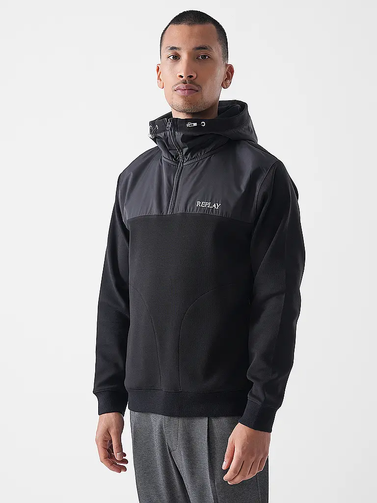 REPLAY | Sweat-shirt zippé | schwarz