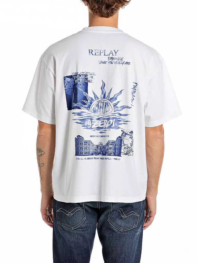 REPLAY | T-Shirt 9ZERO1 | Blanc