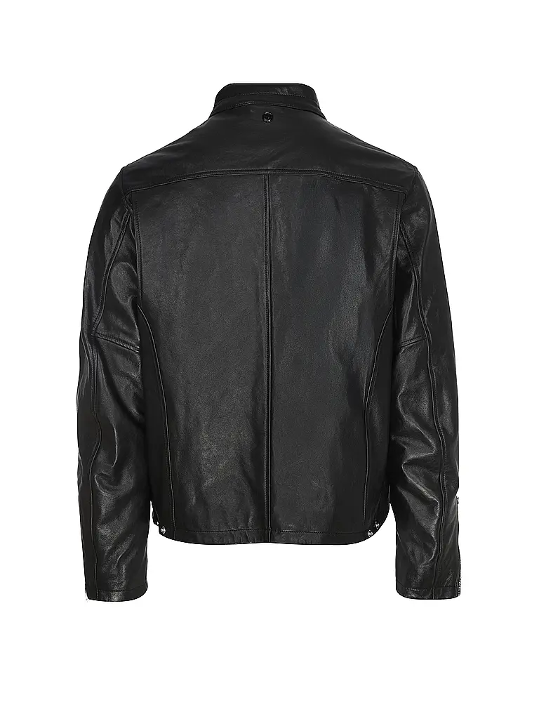 REPLAY | Veste en cuir | schwarz