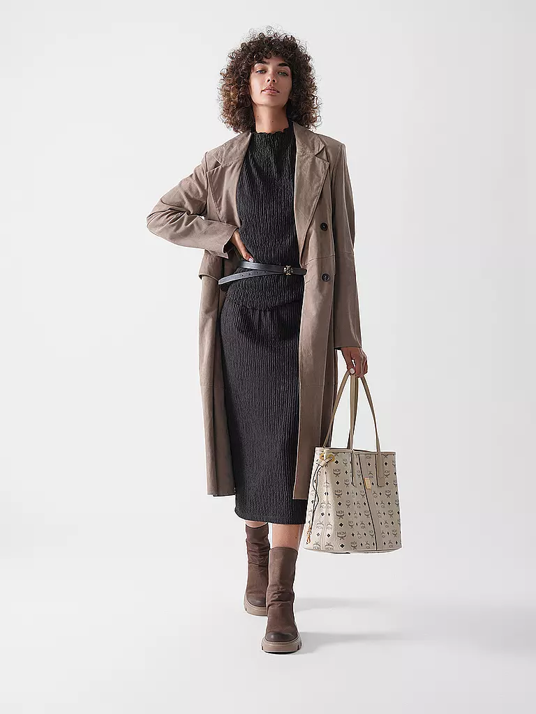 RIANI | Manteau en cuir | beige