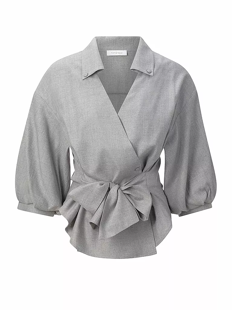 RICH & ROYAL | Blouse portefeuille | grau