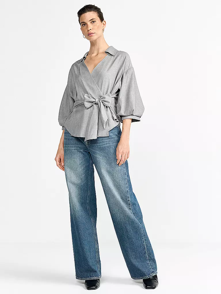 RICH & ROYAL | Blouse portefeuille | grau