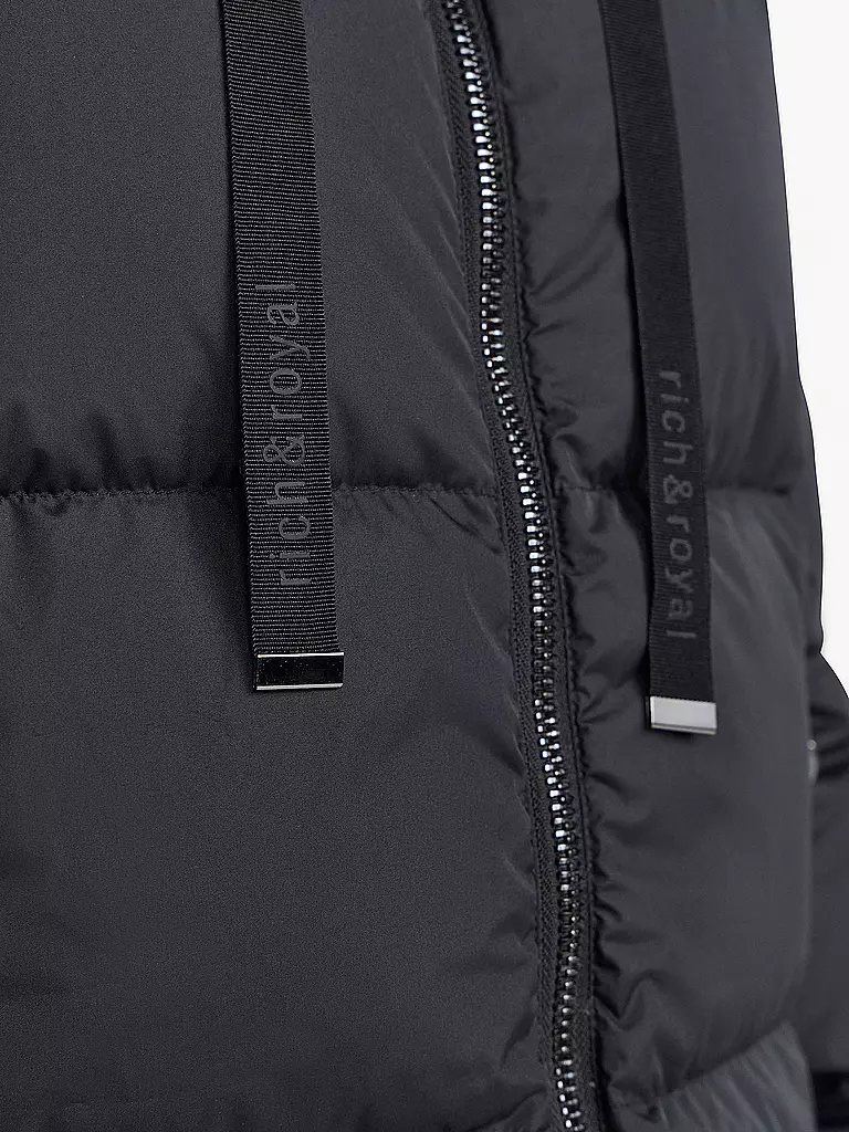 RICH & ROYAL | Daunensteppmantel | Noir