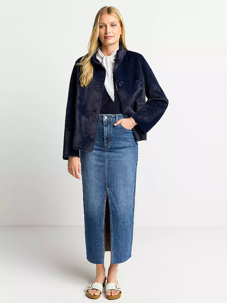 RICH & ROYAL | Jacke in Felloptik | Bleu