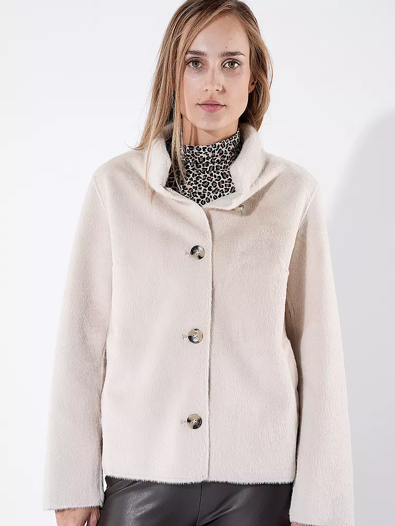 RICH & ROYAL | Jacke in Felloptik | Beige