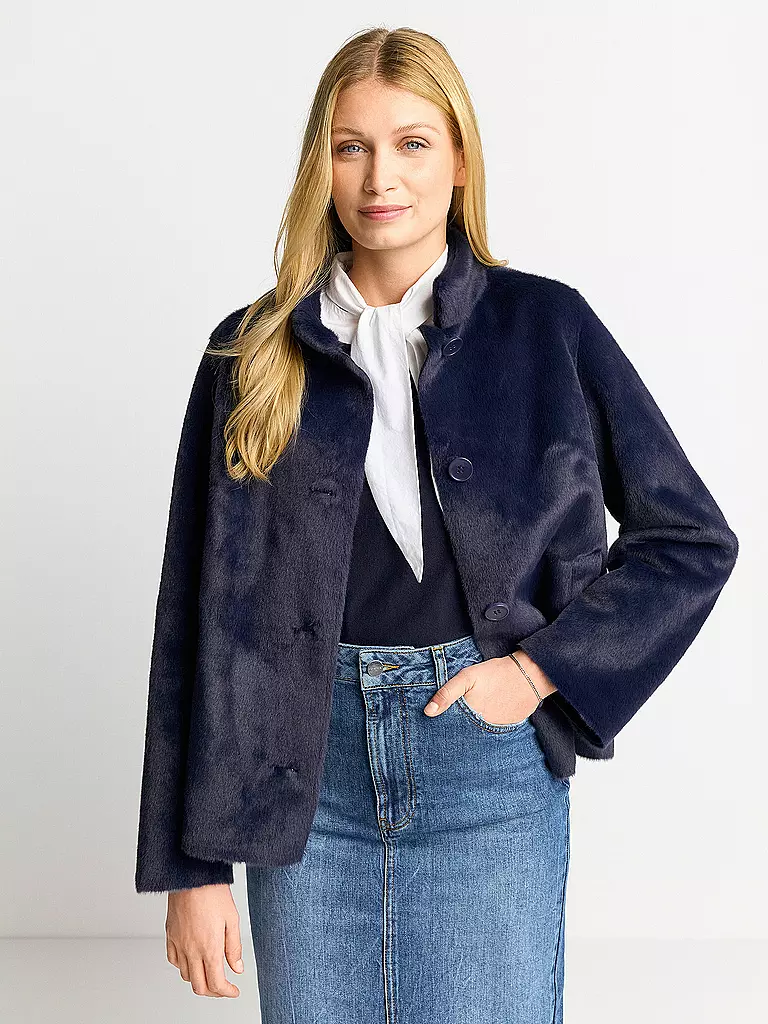 RICH & ROYAL | Jacke in Felloptik | Bleu