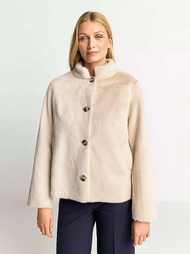 RICH & ROYAL | Jacke in Felloptik | Beige