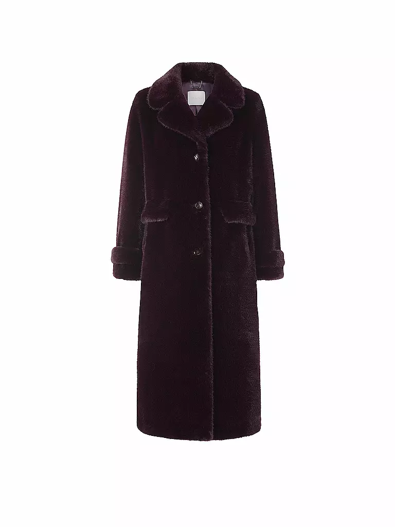 RICH & ROYAL | Manteau en fausse fourrure | dunkelrot