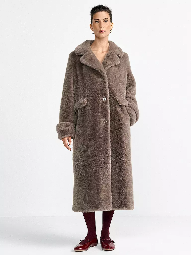 RICH & ROYAL | Manteau en fausse fourrure | grau