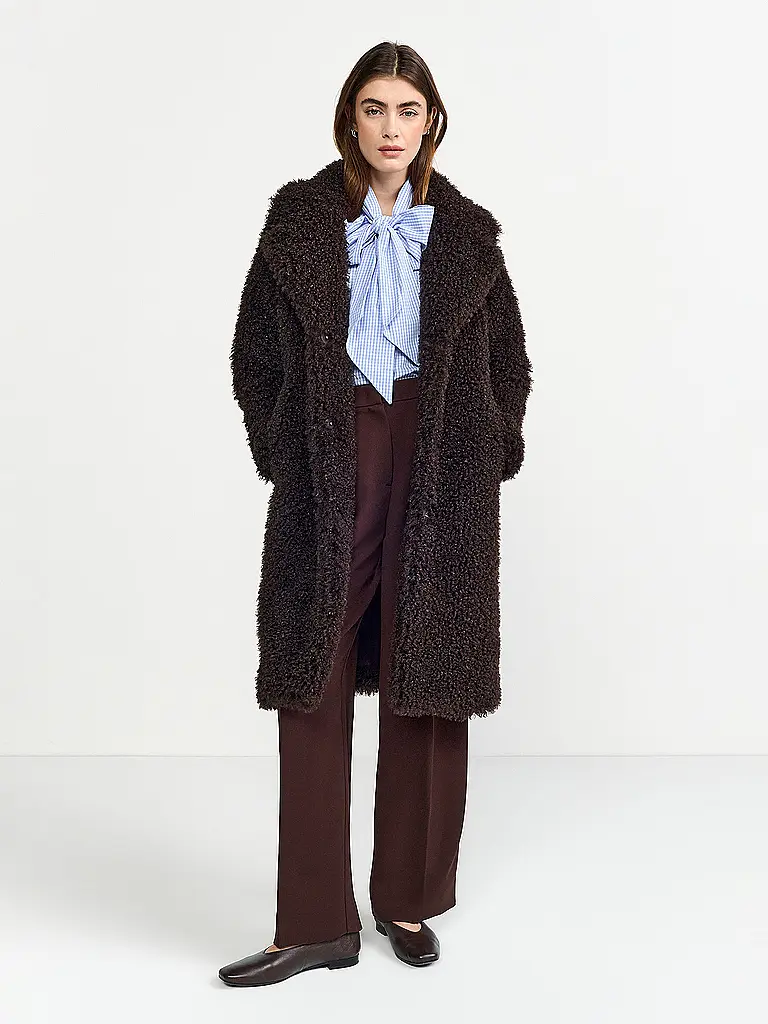 RICH & ROYAL | Manteau en fausse fourrure | Marron