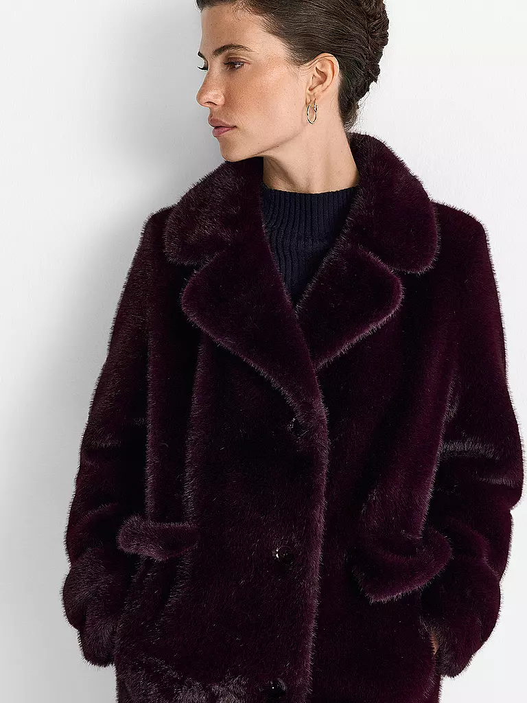 RICH & ROYAL | Manteau en fausse fourrure | dunkelrot