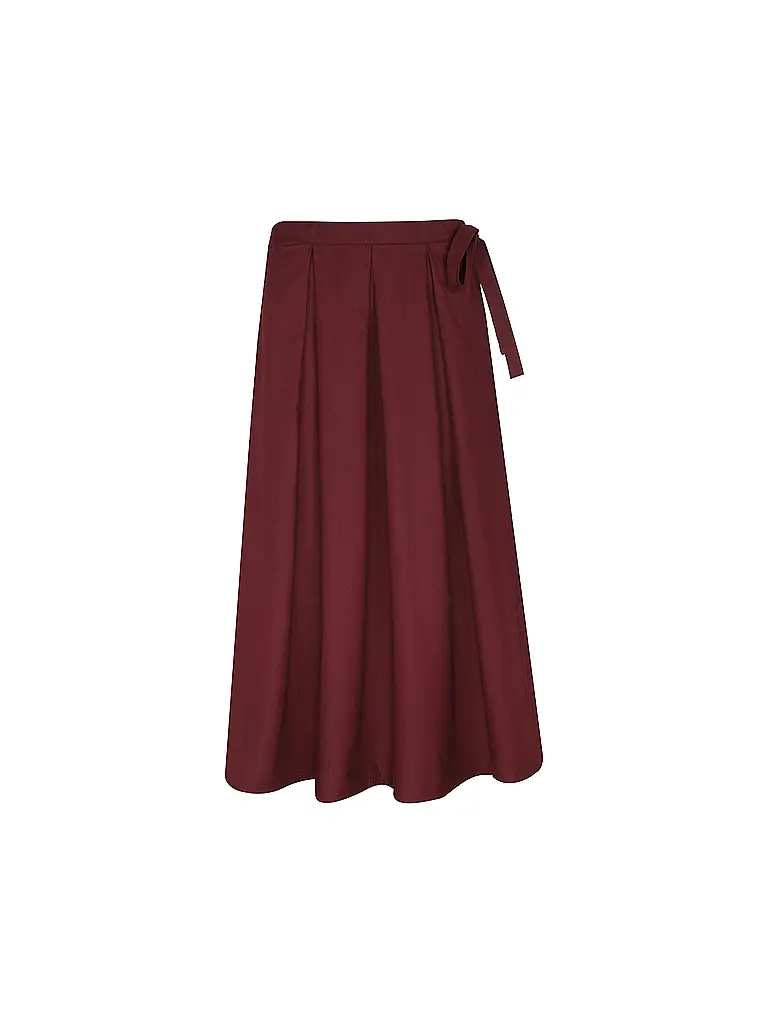 RICH & ROYAL | Midi-jupe | Rouge foncé