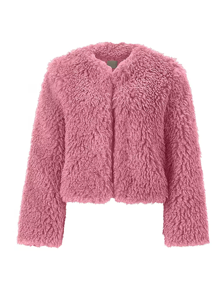 RICH & ROYAL | Veste aspect fourrure coupe courte | pink