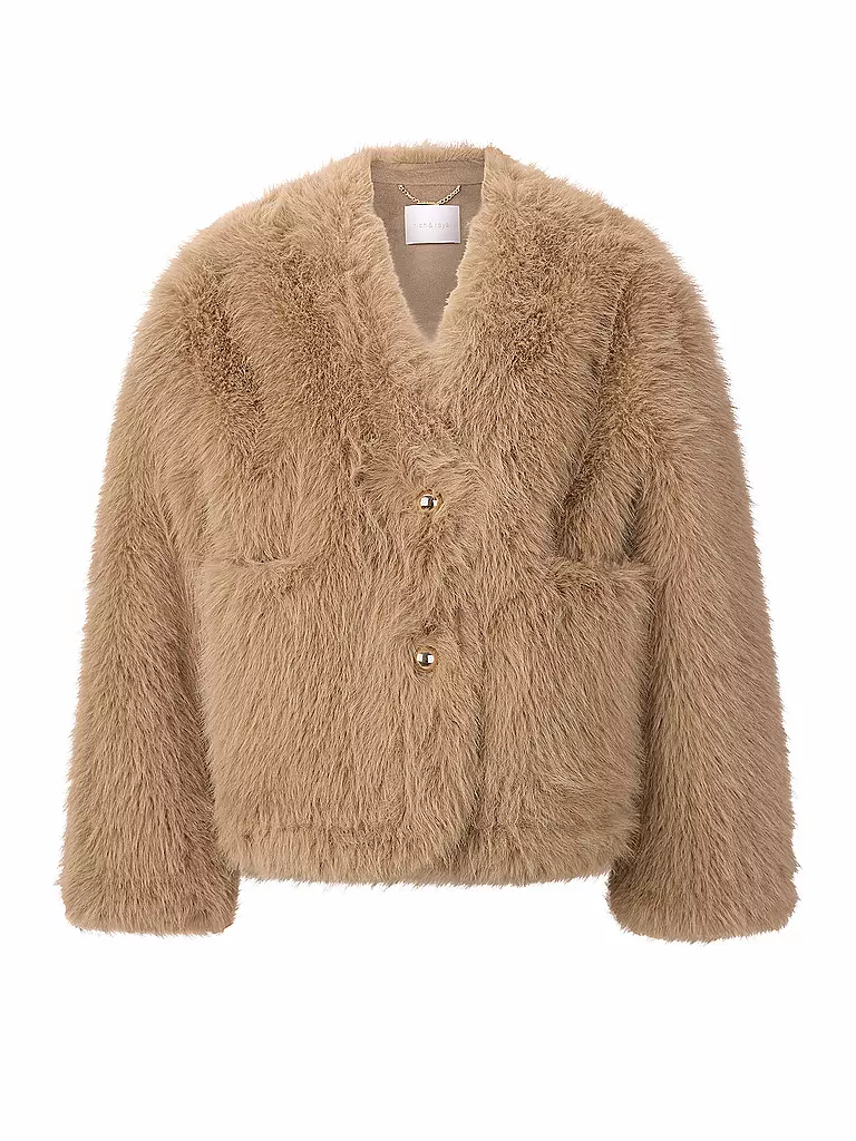 RICH & ROYAL | Veste aspect fourrure | camel