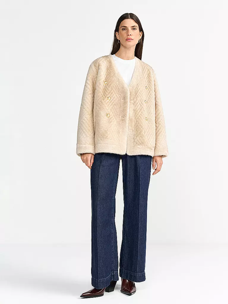 RICH & ROYAL | Veste aspect fourrure | Camel