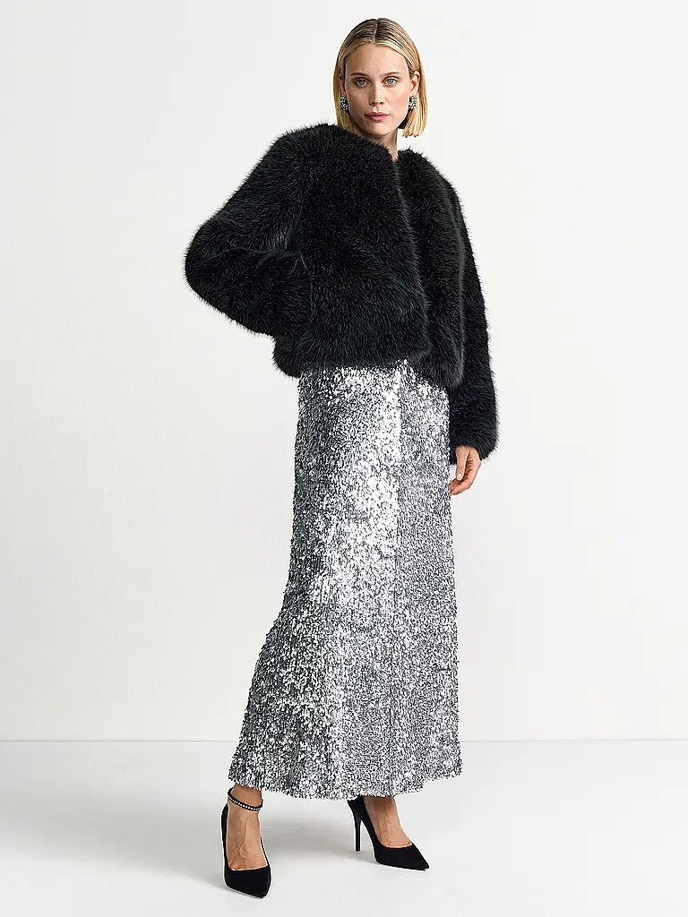 RICH & ROYAL | Veste aspect fourrure | Noir