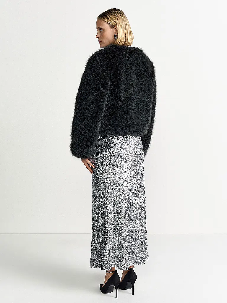 RICH & ROYAL | Veste aspect fourrure | Noir