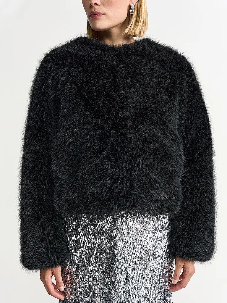 RICH & ROYAL | Veste aspect fourrure | Noir