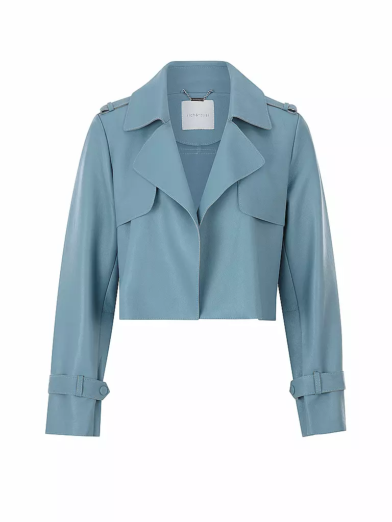 RICH & ROYAL | Veste en cuir | Bleu clair